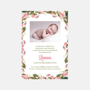 Peony birth announcement