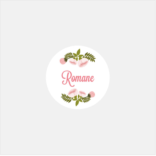 Stickers personnalisés naissance pivoines - 48ex