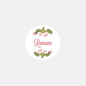 Stickers personnalisés naissance pivoines - 48ex