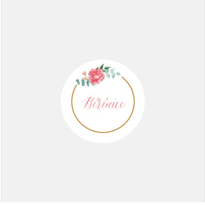 Stickers personnalisés naissance petites fleurs - 48ex