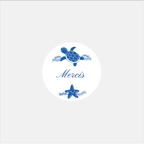 Personalized classic turtle birth stickers - 48ex