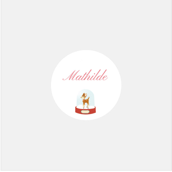 Personalized classic birth fawn stickers - 48ex