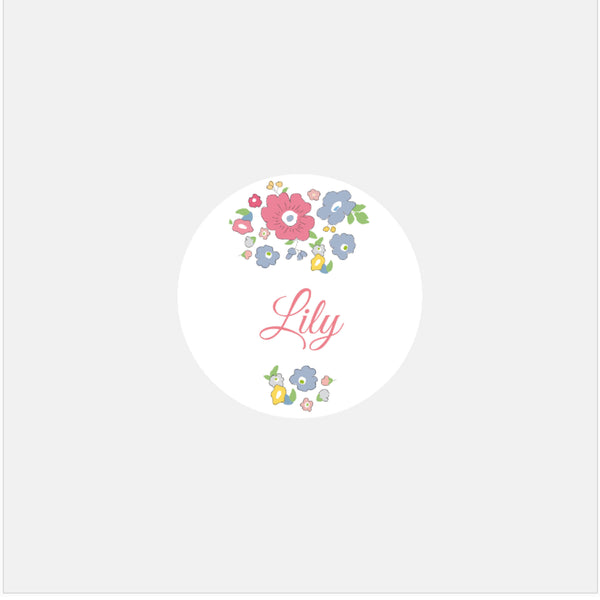 Stickers personnalisés naissance liberty pastel - 48ex