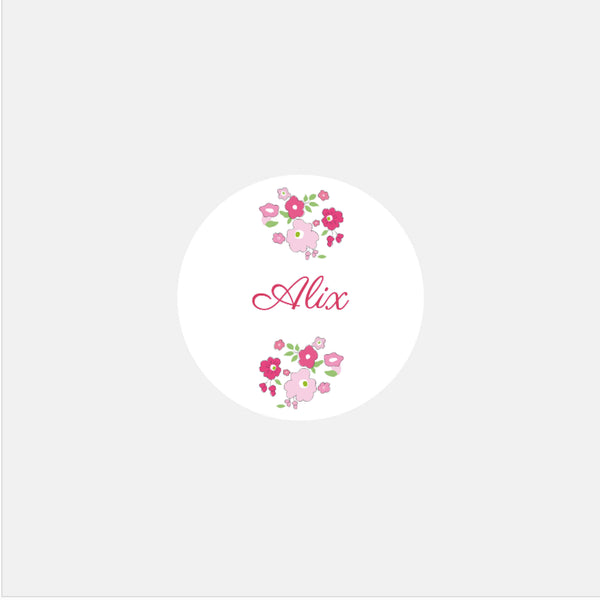 Personalized pink liberty birth stickers - 48ex