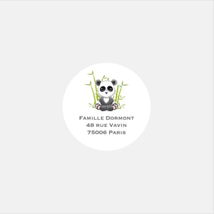 Stickers personnalisés naissance panda - 48ex