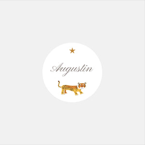 Personalized tiger birth stickers - 48ex