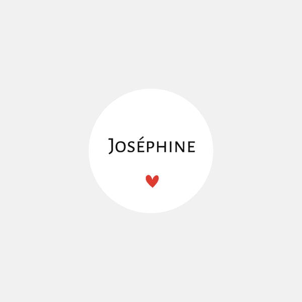 Personalized classic birth stickers little heart - 48ex
