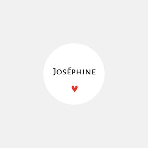 Stickers personnalisés naissance clasique petit coeur - 48ex
