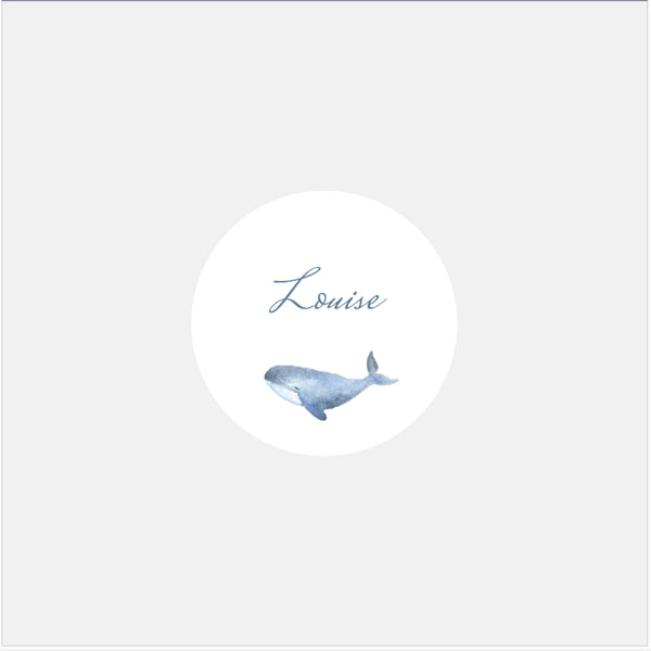 Personalized whale family birth stickers - 48ex