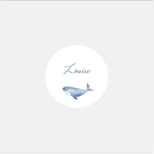 Stickers personnalisés naissance famille baleine - 48ex