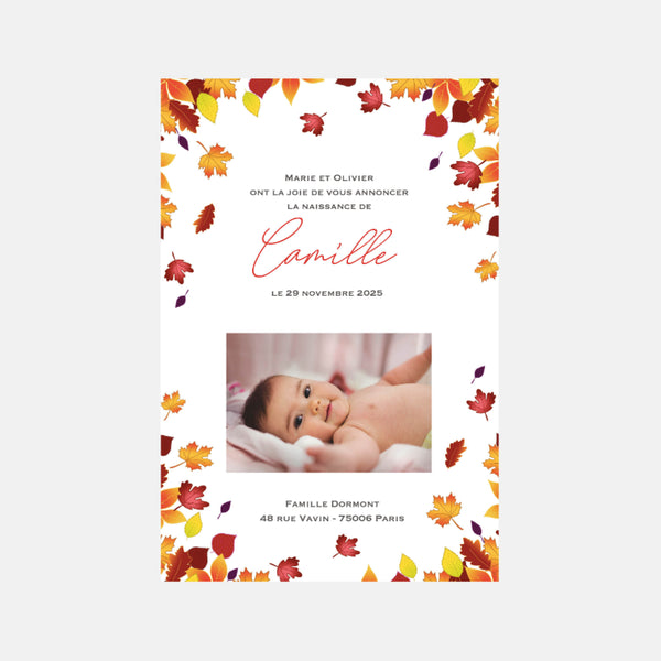 Faire-part naissance balade d'automne by Kopines