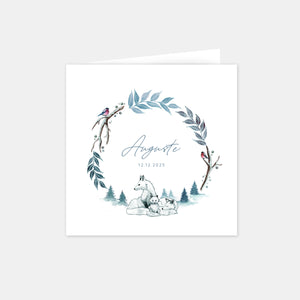 Faire-part naissance famille hiver