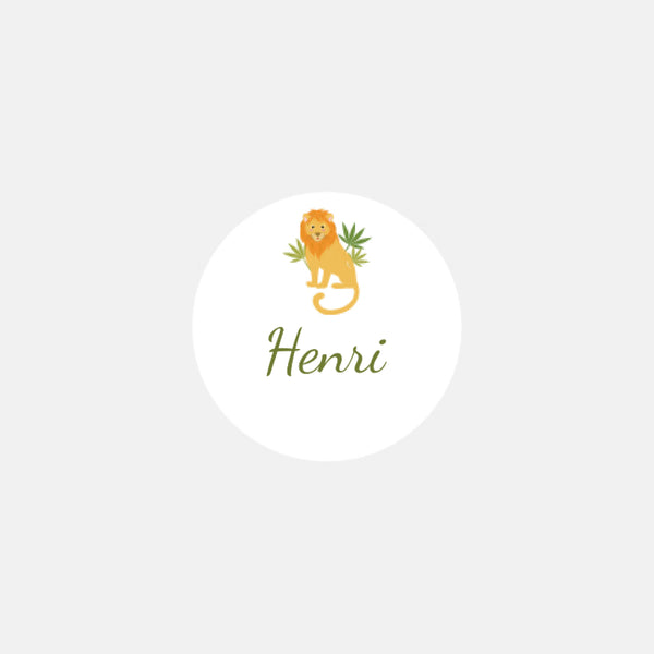 Personalized lion crown birth stickers - 48ex
