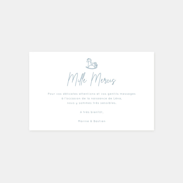 Toy birth thank you card