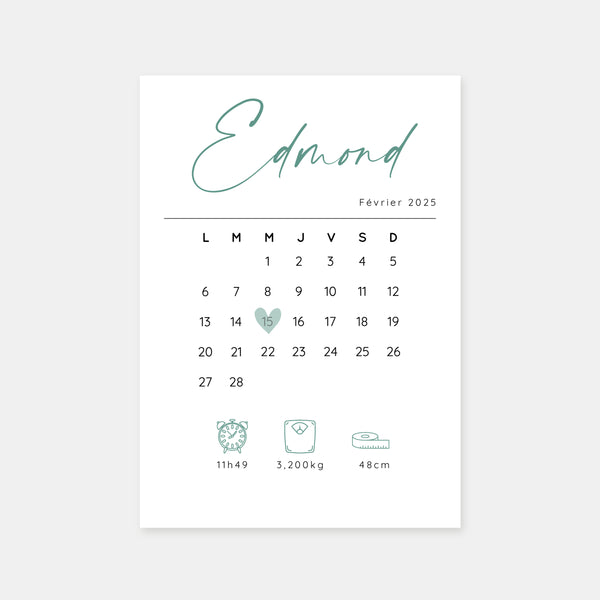 Geburtsanzeige 28-Tage-Kalender