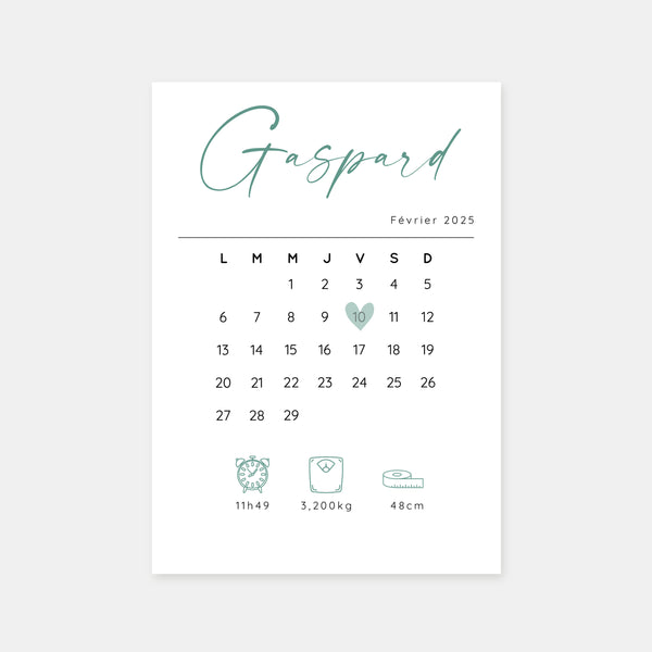 Geburtsanzeigekalender 29 Tage