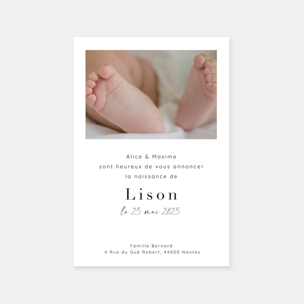 Birth announcement a lovely moment