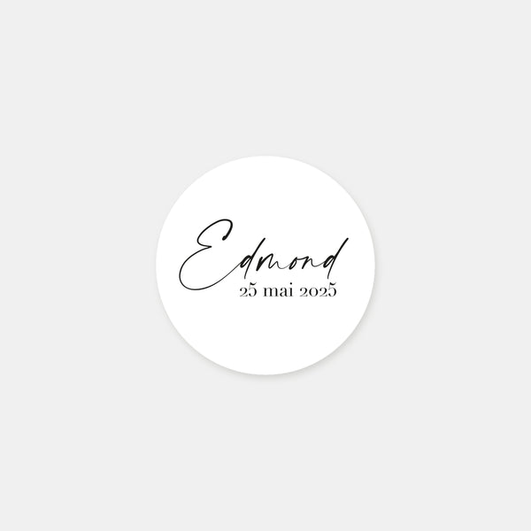 Personalized classic calligraphy birth stickers - 48ex