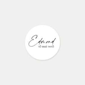 Personalized birth classic calligraphy stickers