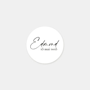 Personalized classic calligraphy birth stickers - 48ex