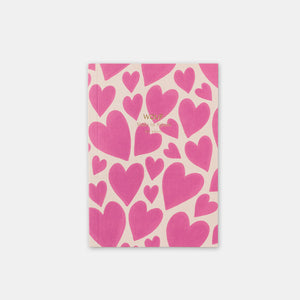 Rosa Liebesnotizbuch im A6-Format