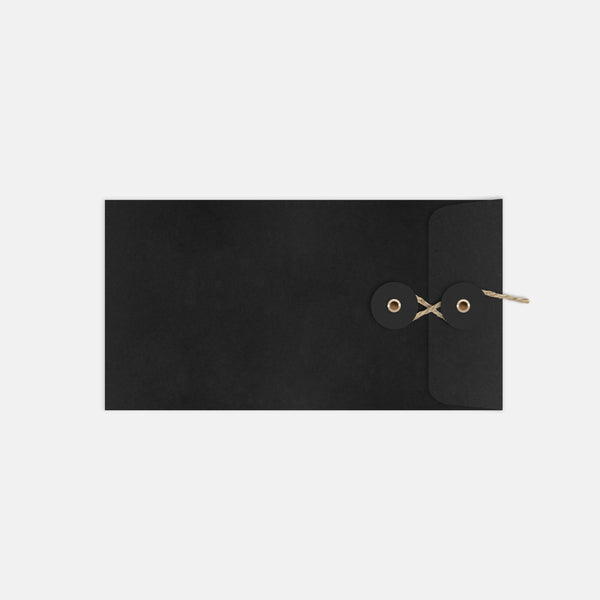 Long Japanese black vellum zipper pouch