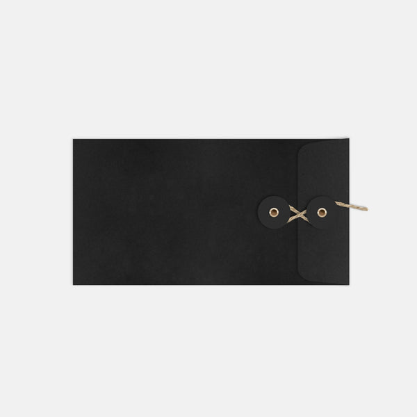 Pochette longue fermeture japonaise velin noir