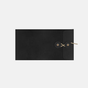 Long Japanese black vellum zipper pouch