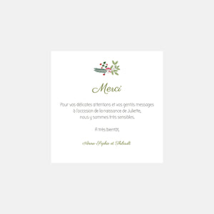 Wooden Crown Birth Thank You Card