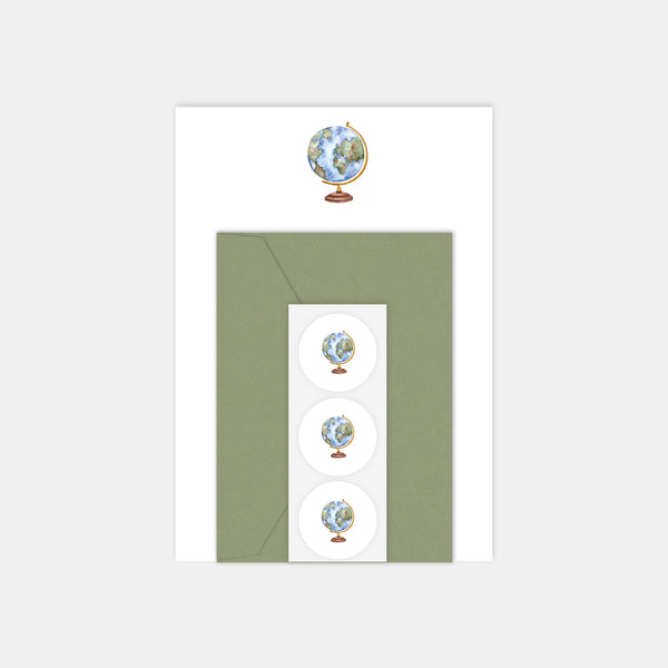 Briefpapierset - Weltkarte