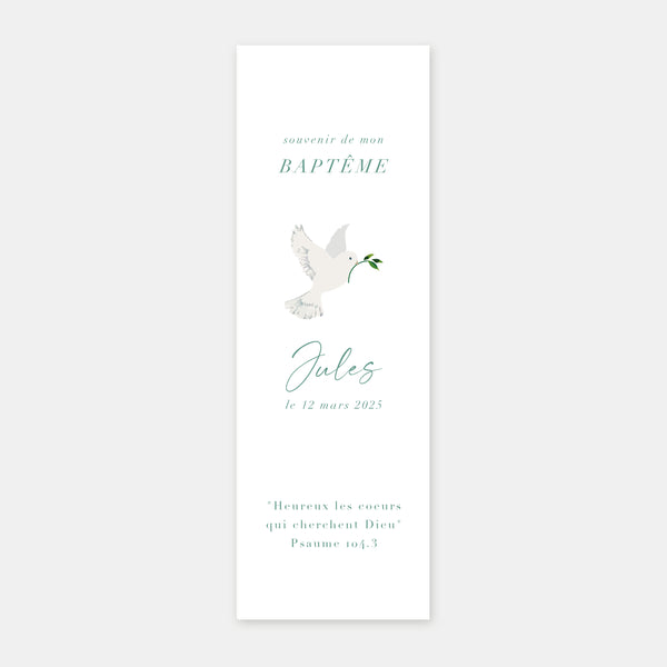 Plant dove baptism bookmark