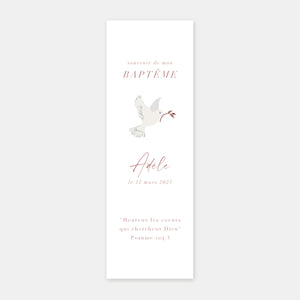 Flower dove baptism bookmark
