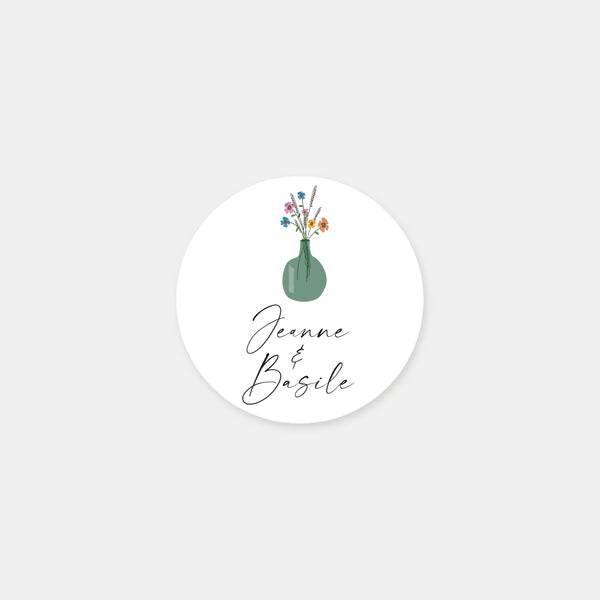 Personalized wedding stickers a window on the garden - 48ex