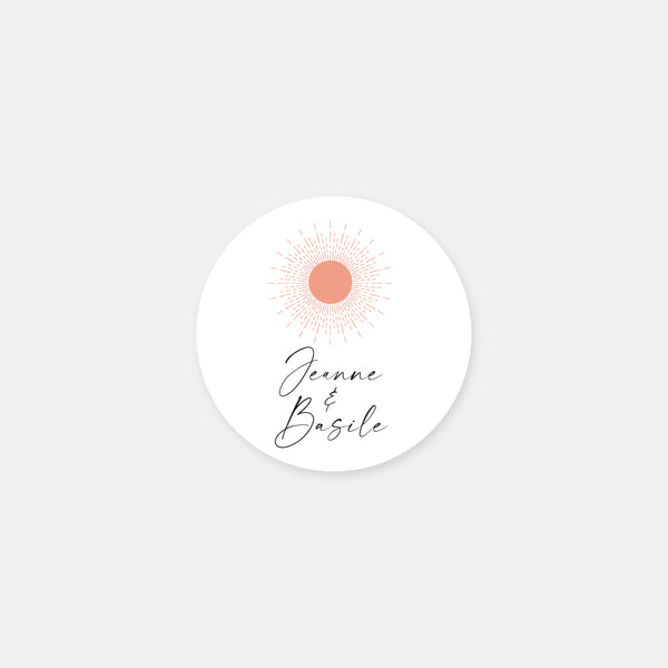 Personalized wedding sunset mountain stickers