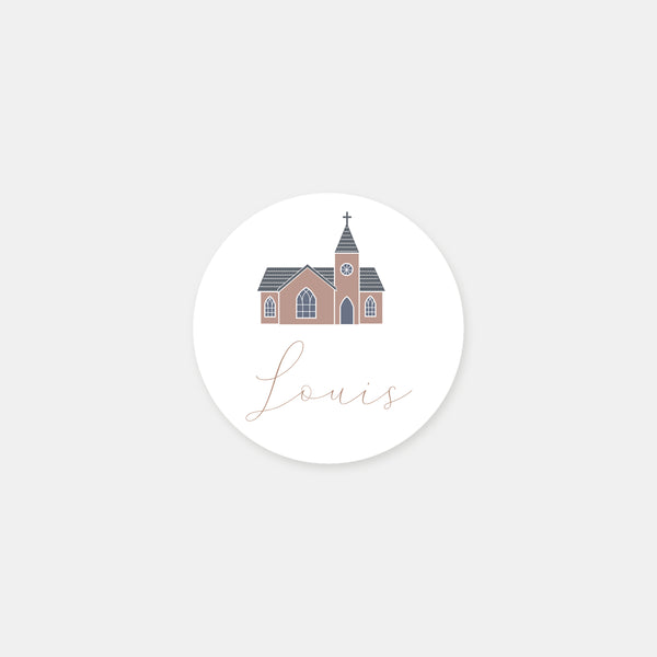 Personalized baptism stickers my beautiful church - 48ex