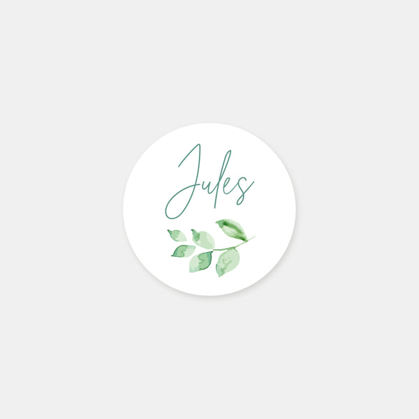 Personalized plant candle baptism stickers - 48ex