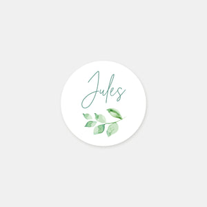 Personalized plant candle baptism stickers
