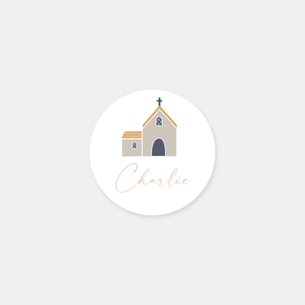 Personalized baptism stickers on a festive day - 48ex