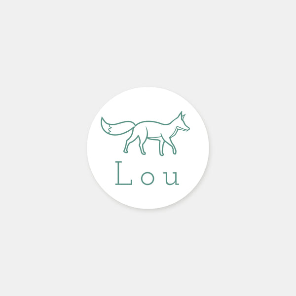 Personalized forest animal birth stickers