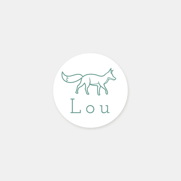 Personalized forest animal birth stickers - 48ex