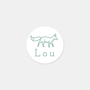 Personalized forest animal birth stickers