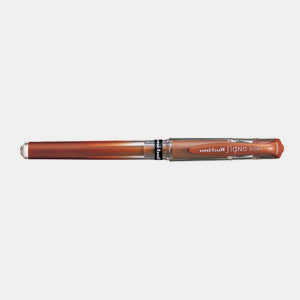 Uniball bronze metal gel ink pen with wide tip