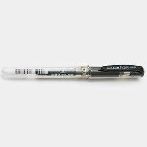 Uniball black metal gel ink pen with wide tip