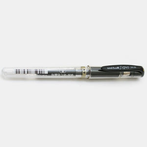 Stylo encre gel metal pointe large noir uniball