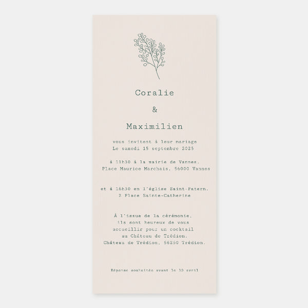 Brindille-Hochzeitseinladung