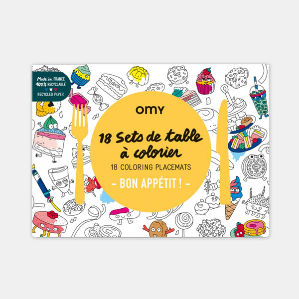Coloring placemats - Bon appetit
