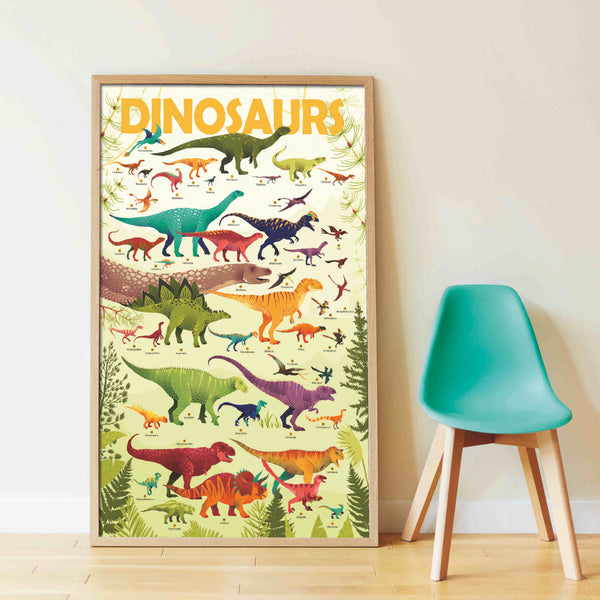 Mon poster en stickers des dinosaures