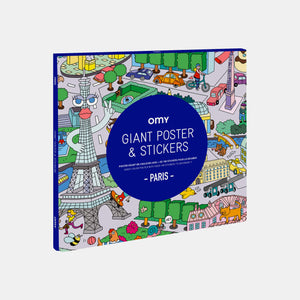 Giant poster with Paris sticker