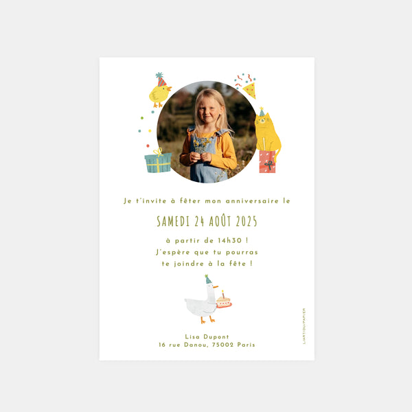 Invitation anniversaire animaux de la ferme