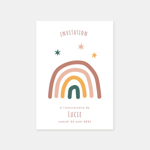 Rainbow birthday invitation